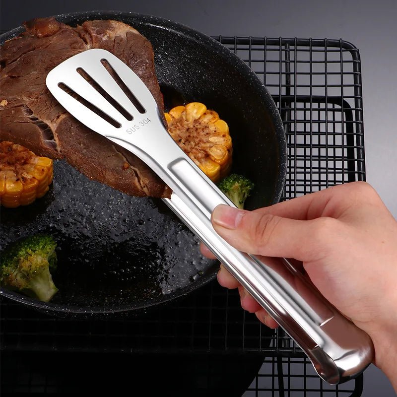 Pinça de comida, churrasco, salada em aço inoxidável