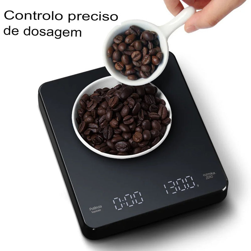 Balança Digital de Café com tela LED USB de Alta Precisão - 3kg Max