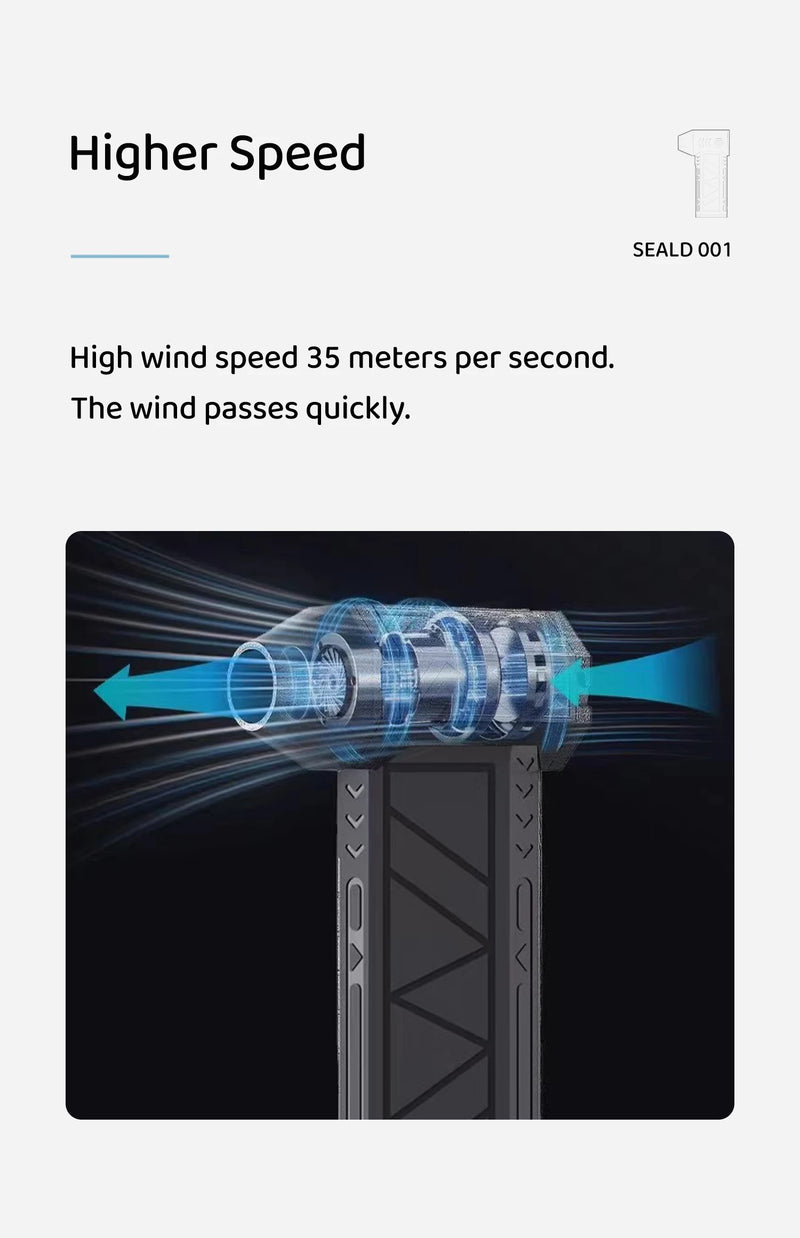 Mini Soprador de Ar Super Potente Turbo Jato de 130000RPM